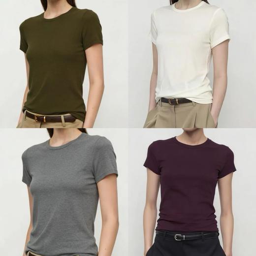 人手款  按头安利！ROW羊绒羊毛莫代尔T    圆领纯色短袖T恤 商品图0