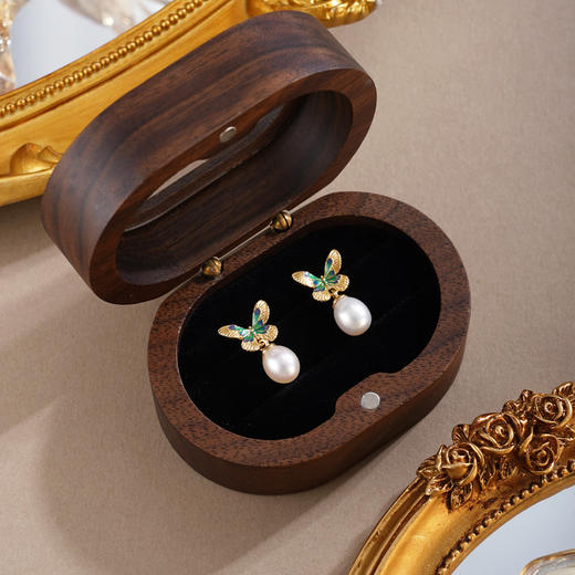 子佩集【蝴蝶觉醒】银S925珍珠惜王妃耳钉【E4620】双色蝴蝶2602 商品图2