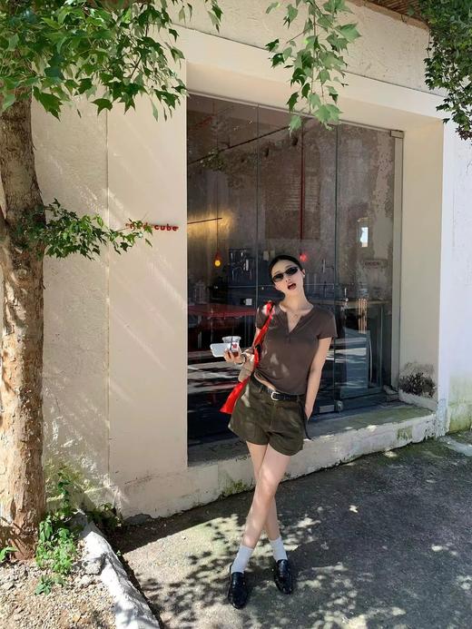 F033154春夏季新款美式运动修身正肩显瘦气质短袖打底衫T恤 商品图9