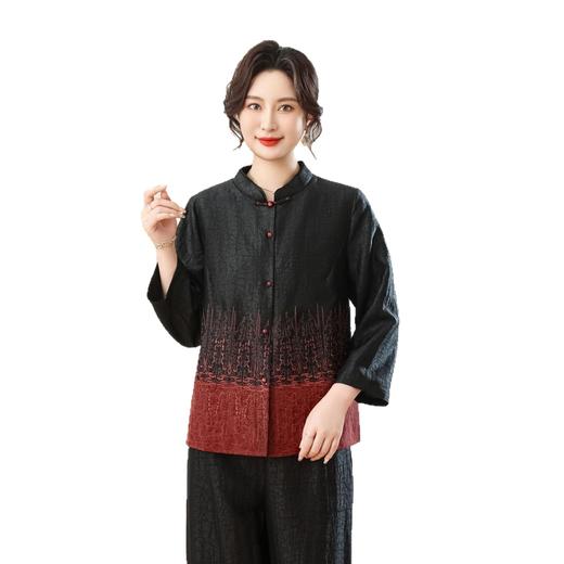 丁摩 真丝香云纱老料圆领新中式长袖开衬衣外套2608 商品图4