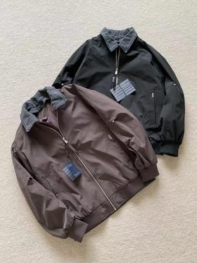 F033137春夏季新款男士舒适耐穿一衣两穿可拆卸翻领棒球领夹克外套