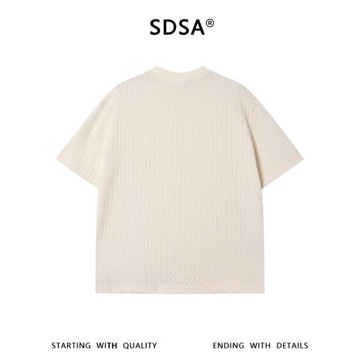 SDSA男装2026新款高贵轻奢日系复古纯色肌理圆领短袖T恤百搭上衣 商品图4
