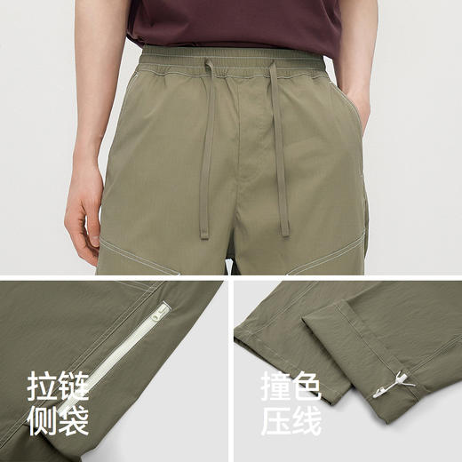 森马休闲裤男夏季凉感微撞色宽松阔腿裤2026新款潮流时尚情侣长裤 商品图3