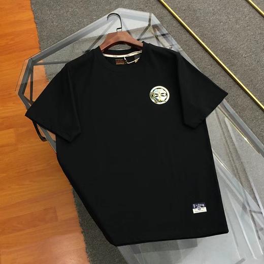 F033102春夏新款时尚百搭休闲男士樱花海浪字母大M圆领T恤短袖 商品图2