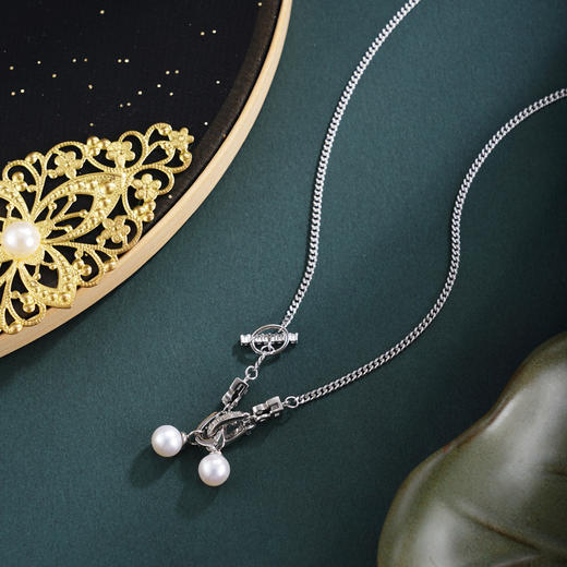 子佩集【灵力觉醒】银S925珍珠惜王妃套链项链【YB7448】双色锁扣双珠2602 商品图2