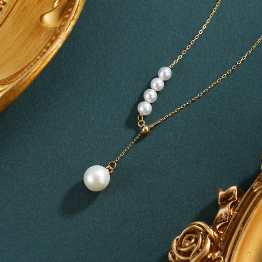 子佩集【潮汐女神】银S925珍珠惜王妃套链项链【MLTL064】吊球镀金2602 商品图0