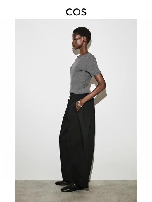 F033166春季新款新品桶形抽绳松紧腰气球裤休闲弯刀九分裤 商品图4