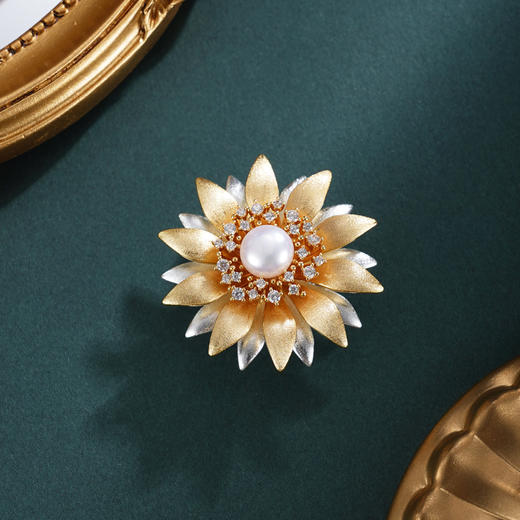 子佩集【幸福绽放】珍珠惜王妃胸针【XXXZ262】镀金风车花2602 商品图0