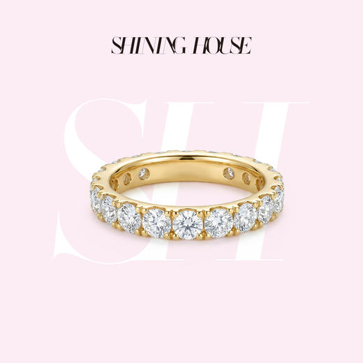 ShiningHouse[培育] 18k金钻石戒指 排钻戒指克拉钻人工真钻人造钻石K金戒指设计感简约钻石戒指悦己送礼臻选【此商品不支持7天无理由退货退款】预计3日发货 商品图0