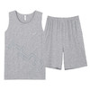 睡衣男夏季莫代尔背心无袖短裤中青年薄款大码宽松男士套装家居服   JL-19514B/19514/19517 商品缩略图4