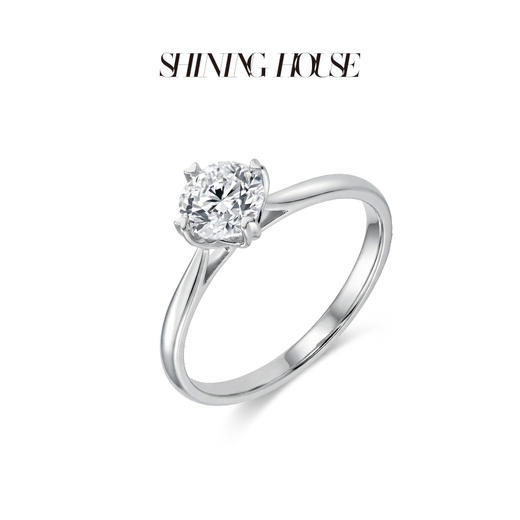 ShiningHouse[培育] 18k金钻石戒指 圆钻形1克拉钻人工真钻人造钻石K金戒指设计感简约钻石戒指悦己送礼臻选【此商品不支持7天无理由退货退款】预计3日发货 商品图1