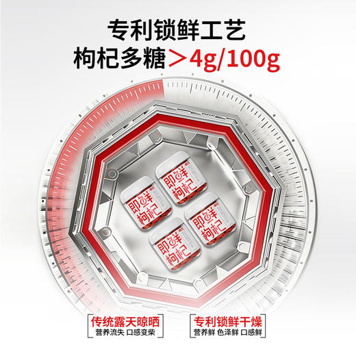 杞里香160g、250g圆罐220粒头茬即鲜枸杞，宁夏红枸杞真脉动专利锁鲜工艺头茬大果枸杞特优级手选 商品图3