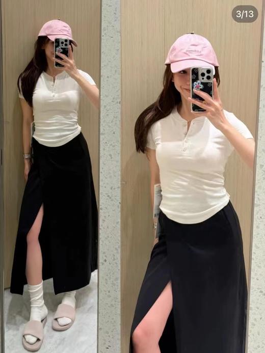 F033154春夏季新款美式运动修身正肩显瘦气质短袖打底衫T恤 商品图6