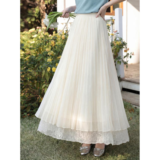 鹿向南【0402/20:00新品前1小时7折限量100件】米白色半身裙 商品图4