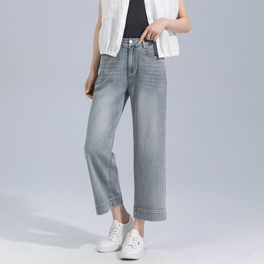 「高货xg」全新升级【铂金会员192/天猫259/差价67】(05740)洛诗琳气质百搭白色阔腿裤2026春季小个子高腰休闲九分裤 商品图2