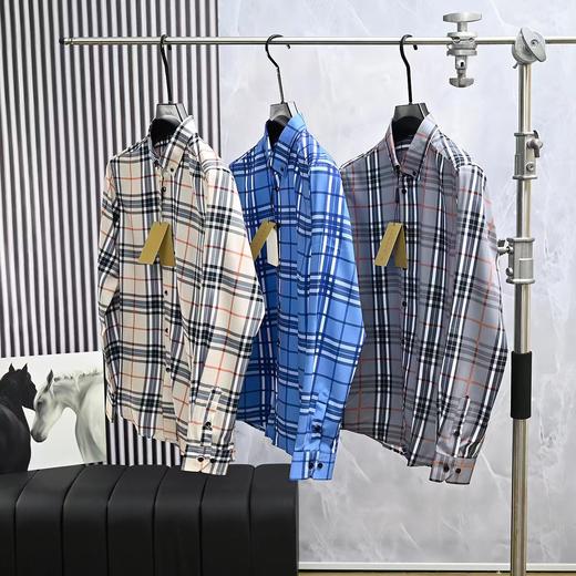 F033107春季新款柔软舒适吸汗桑蚕丝商务休闲格子长袖衬衫衬衣 商品图1