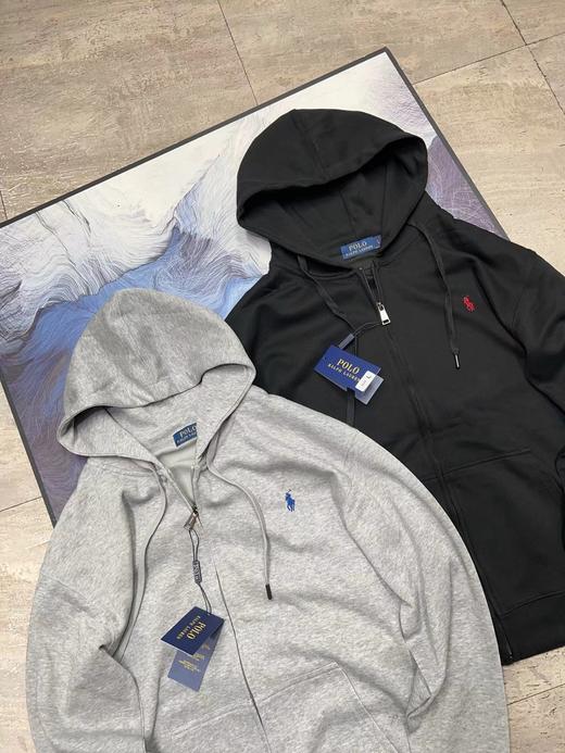 F033144春季新款连帽运动衫简约宽松休闲刺绣拉链开衫外套连帽长袖卫衣 商品图4