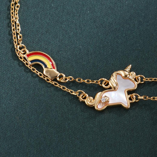 子佩集【萌马奇遇】银S925珍珠惜王妃手链【W5125】双色小马彩虹2602 商品图4