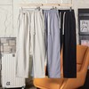F033129夏季小直筒百搭圣品棉麻纯色简约松紧腰男士宽松休闲棉麻长裤 商品缩略图1
