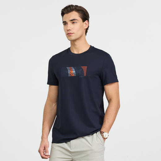 【凉感抑菌】德鲨短袖圆领T恤男2026夏季新款休闲印花百搭打底衫 商品图1