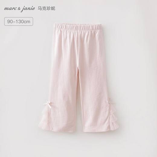 马克珍妮甜美网纱女童纯棉微喇裤2026年夏装新款560992 商品图0