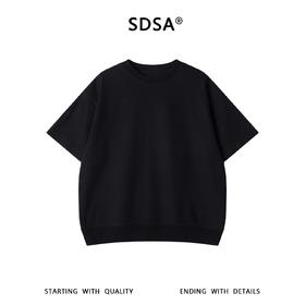 SDSA男装2026新款高贵轻奢时尚简约领口勾破设计圆领短袖T恤百搭