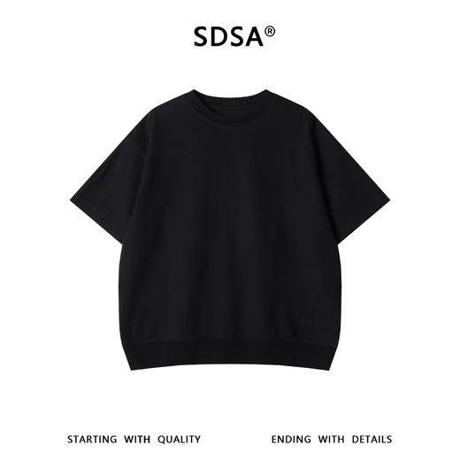 SDSA男装2026新款高贵轻奢时尚简约领口勾破设计圆领短袖T恤百搭 商品图0