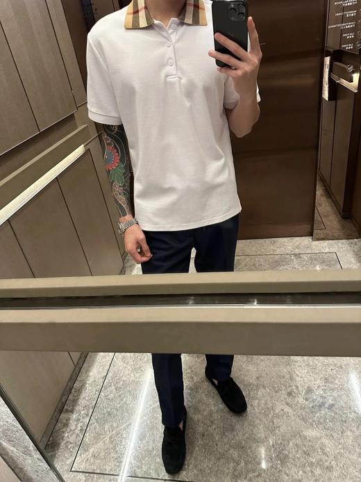 付款减库存！！Burberry 经典格纹领 Polo 衫 经典常青款        格子领短袖 商品图9