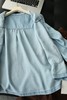 Fab*同款水洗浅蓝法式褶皱天丝牛仔衬衫 商品缩略图14