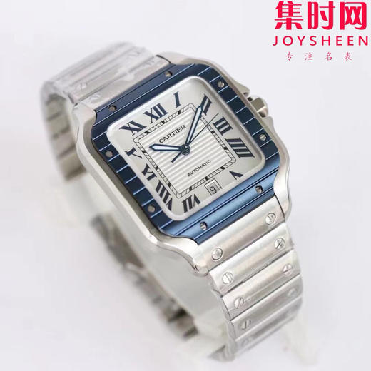 GF卡地亚山度士系列 山度士大号 钢带款 间蓝方形男士腕表 绝对是绕不开的经典 表径39.8mm 商品图1