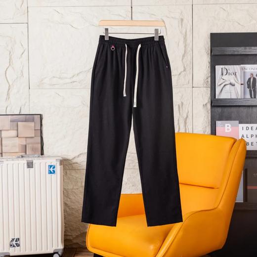 F033129夏季小直筒百搭圣品棉麻纯色简约松紧腰男士宽松休闲棉麻长裤 商品图6