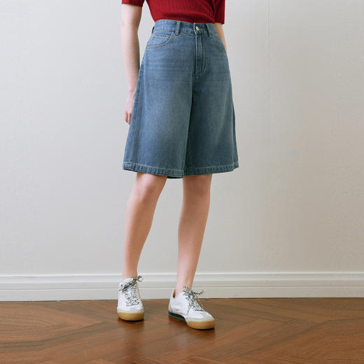 【商场同款】诗凡黎复古高阶牛仔裤2025夏新款五分裤女3G4250691 商品图2