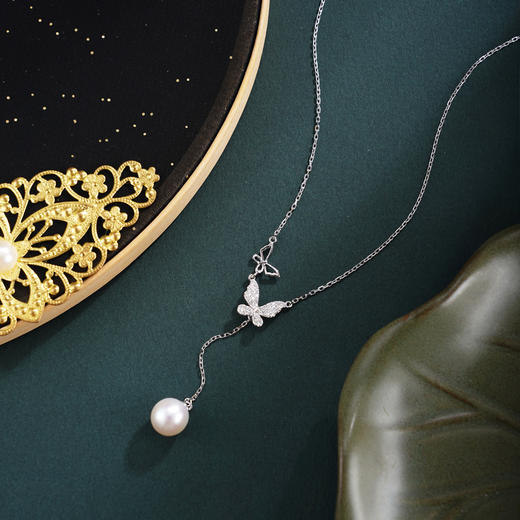 子佩集【浮光蝶梦】银S925珍珠惜王妃套链项链【YL0130】双色蝴蝶2602 商品图2