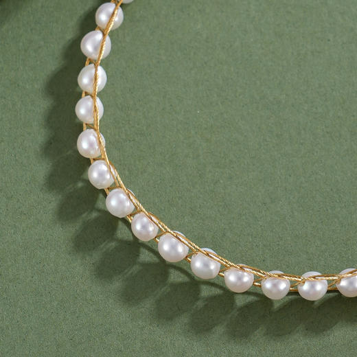 子佩集【韶华履迹】珍珠惜王妃手链【XXSL020】法式编织镀金2602 商品图1