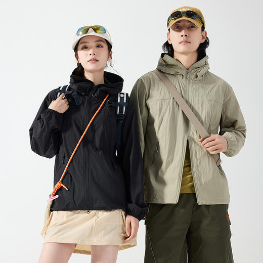 新款山系户外防晒衣女凉感防紫外线连帽防晒服轻薄透气情侣皮肤衣 商品图2