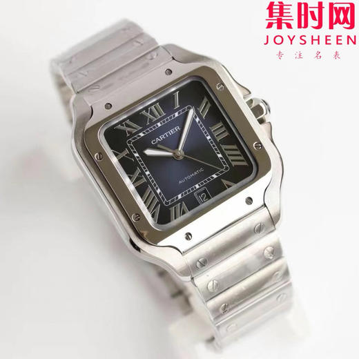 GF卡地亚山度士系列 山度士大号 钢带款 蓝色盘方形男士腕表 绝对是绕不开的经典 表径39.8mm 商品图4