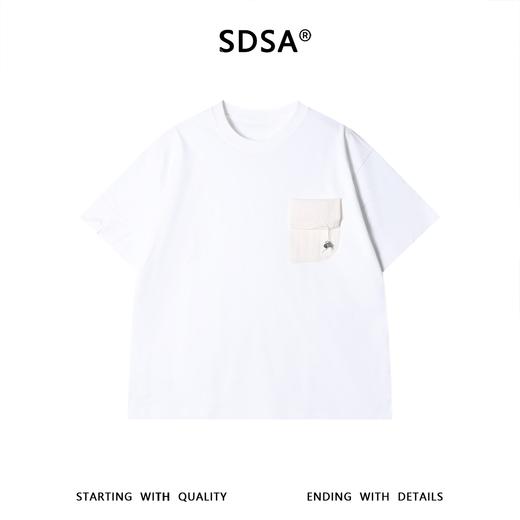 SDSA男装2026新款高贵轻奢撞色肌理口袋装饰宽松短袖T恤百搭时尚 商品图0