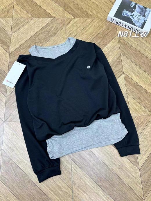 F033153一包2件装春夏季新款女士假两件小心机两穿可平肩穿长袖卫衣 商品图11