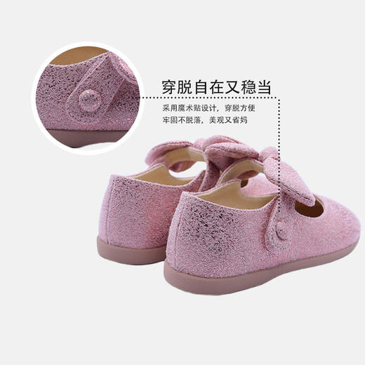 【云优选】little winkaa童鞋2026新款女蝴蝶结爆裂纹软底平底百搭舒适舞蹈鞋 商品图2