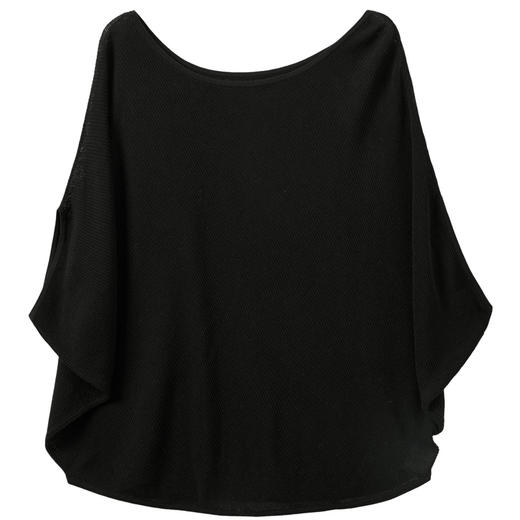 【莱赛尔】三彩2026夏季新款一字领蝙蝠袖针织衫上衣宽松套头S 商品图4