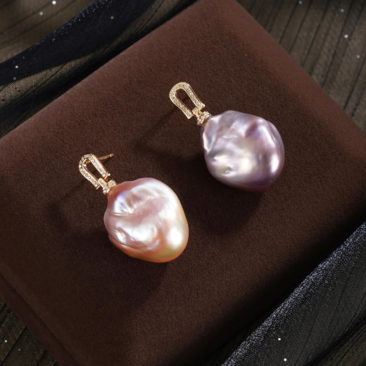 子佩集【隙光之舞】银S925珍珠惜王妃耳钉【W7448】双色巴洛克2602 商品图1