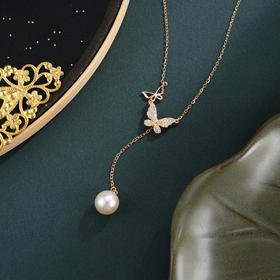 子佩集【浮光蝶梦】银S925珍珠惜王妃套链项链【YL0130】双色蝴蝶2602