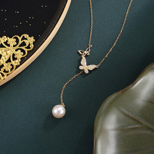 子佩集【浮光蝶梦】银S925珍珠惜王妃套链项链【YL0130】双色蝴蝶2602 商品图0