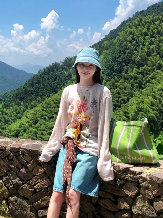 刘宇宁 陈奕恒同款花园涂鸦彩绘长袖罩衫 商品图3