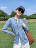 Fab*同款水洗浅蓝法式褶皱天丝牛仔衬衫 商品缩略图9