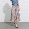 【莱赛尔】三彩2026夏季新款高腰A字裙印花半身裙长裙大摆显瘦S 商品缩略图2