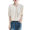 百媚生 圆领国风盘扣半袖纯色五分袖上衣小衫YT-A97 商品缩略图4