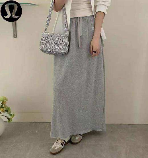 F033156春季新款中性百搭水洗毛圈半裙直筒垂坠休闲中长裙 商品图10