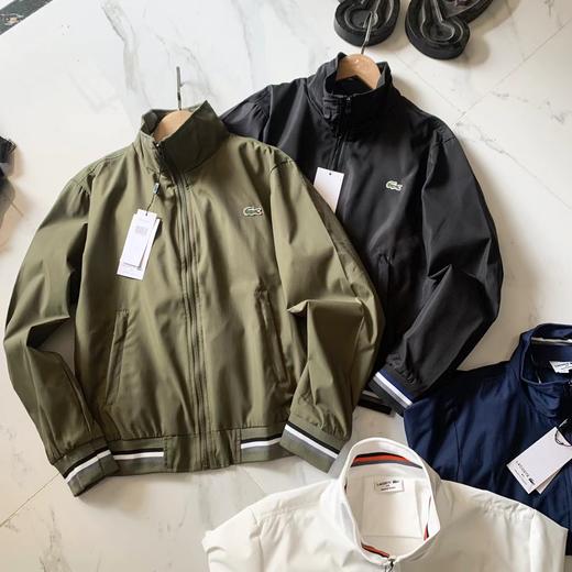 F033124春季新款度假风条纹撞色拼接细腻柔滑拉链长袖夹克外套 商品图2