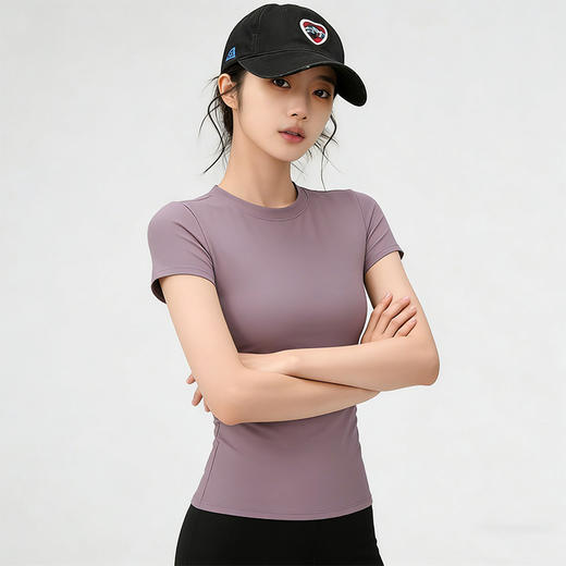【高弹不勒！耐洗抗造】夏季新款户外跑步训练健身瑜伽服上衣修身显瘦速干运动T恤女。xa 商品图1